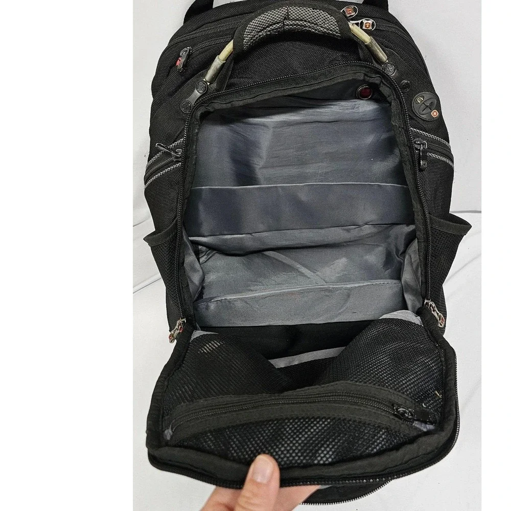 SwissGear ScanSmart Laptop Backpack Black Gray Travel School Bag Heavy Duty
